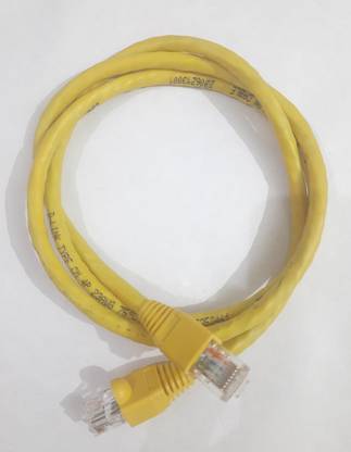 Ya-net Patch Cable 2 A 1 m LSZH CAT 6 LAN PATCH CORD 1 MTR YELLOW, PURE COPPER D-LINK CABLE AND D-LINK GOLD PLATED CONNECTOR, ETHERNET PATCH CORD, LAN CABLE