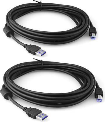 GITRU Patch Cable 1.5 m USB Printer Cable Pack of 2 USB Type to B High Speed Ferrite Core Copper Cable