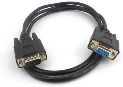 ANDTRONICS Patch Cable 3 m 9 Pin Serial Male to Female Extension Cable Lead DB9 RS232 Serial - 3M 9FT - Black Color