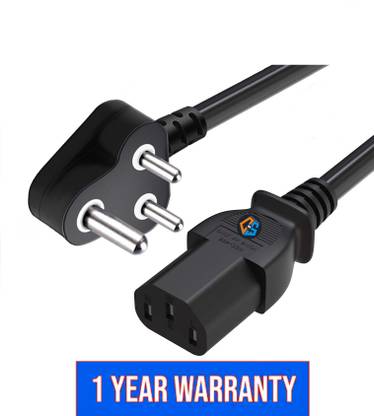 D S REFURBISHED Power Cord 1.5 m Replacement Power Cable, India Plug IEC Computer Power Cable Cord for Desktop 3 pin Power Cable for PC, Power Cable for Monitor SMPS and Printer, Power Supply, TV