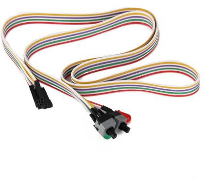 Calandis Power Cord 0.6 m ATX PC Computer Motherboard Power Cable 2 Switch On/Off/Reset with LED Light