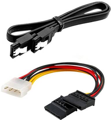 Steko Power Sharing Cable 0.15 m (Combo Pack) 1 Pc SATA Data Cable + 1 Pc 4 Pin DUAL Y Molex Power Cable