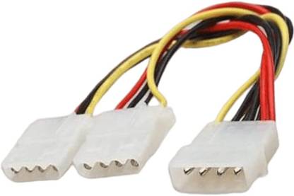 Paruht Power Sharing Cable 0.15 m PSU 4 Pin Molex Male to 2XMolex IDE Female Power Supply Y Cable