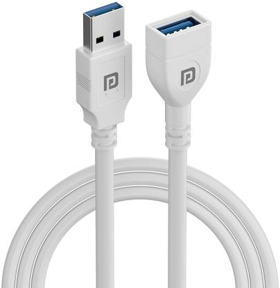 Portronics Power Sharing Cable 3 m Uniconnect,3M USB Type-A Male to Female Extension Cable,High-Quality PVC Build