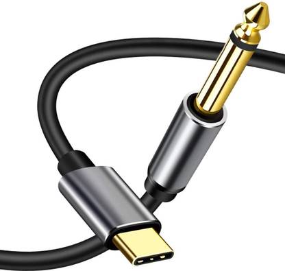 dhriyag Power Sharing Cable 1.5 m Type C to 1/4 Audio Adapter Aux Jack Stereo Cable | Phone Laptop to Amplifier, Speaker, Headphone, Mixing Console, Home Theatre