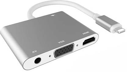 microware Power Sharing Cable 0.02 m HDTV OTG Cable to HDMI VGA AV Audio Vidio Adapter for iPhone X 8 7 6Plus for iPad Air/Mini/Pro