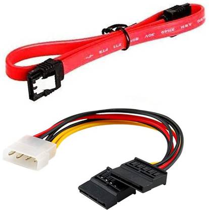 Steko Power Sharing Cable 0.15 m (Combo Pack) 1 Pc SATA Data Cable + 1 Pc 4 Pin DUAL Y Molex Power Cable