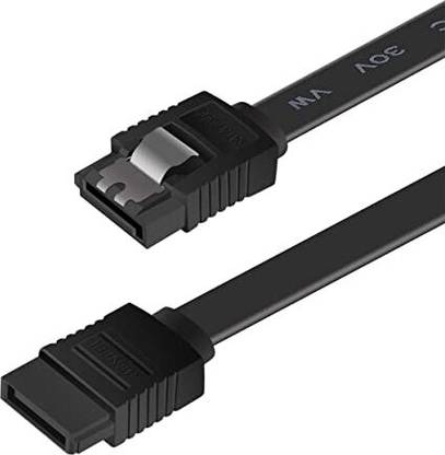 TAAPSEE Power Sharing Cable 0.45 m 1 Pack SATA Cable III 6Gbps Straight HDD SDD Data Cable with Locking Latch