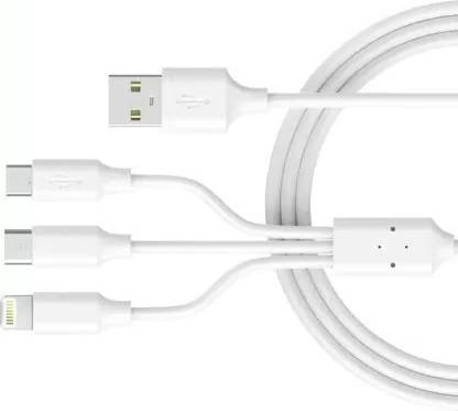 A2 Gold Power Sharing Cable 1 m Sharing Cable 1M USB to Lightning, Micro, Type C 3 in 1 multi charging cableG3W
