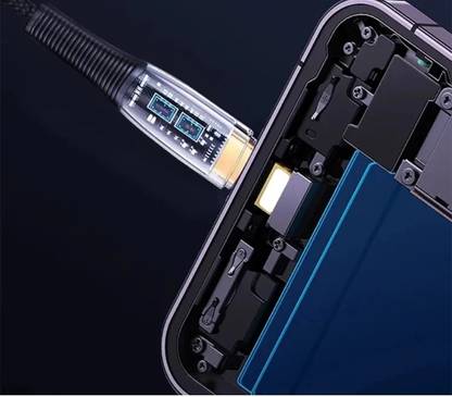 TECHGEAR Type C 1.2 m Transparent mobile charger usb to type c data cable