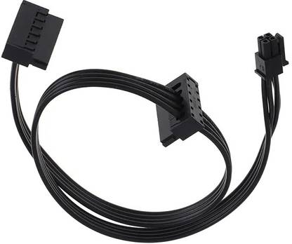 IMPROX Power Sharing Cable 4.5 A 0.5 m Big ATX 4-Pin to Dual 15 Pin SATA, HDD Power Supply Motherboard Right-Angle Cable