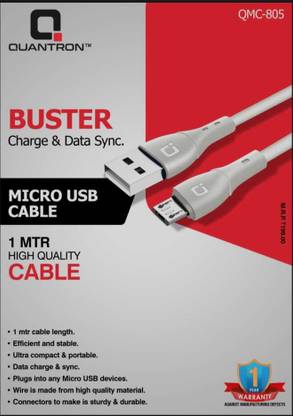 Quantron Power Sharing Cable 1 m QMC - 805 MICRO USB CABLE 1 MTR HIGH QUALITY CHARGE & DATA SYNC.