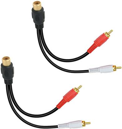 MX RCA Audio Video Cable 200 m 3.5mm Stereo Female-2RCA Analog Male Jacks Y Gold Plated Plugs 20CM (3985-2Pcs)