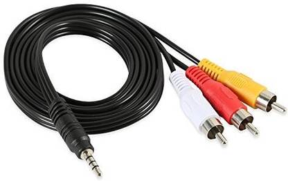A Plus Products RCA Audio Video Cable 1.5 m 3RC TO SMALL AUX AUDIO AND VIDEO CABLE 1.5 MTR