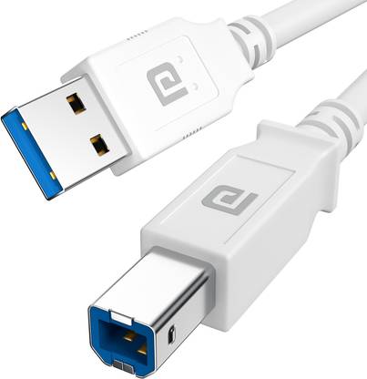 Portronics Reversible USB 2.0 5 m PrintLink 5 Printer Cable, USB Type-A to Type-B Cord, 5 m / 16.5 Ft Long,