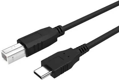 TECHGEAR Reversible USB 2.0 1 m Type-C to USB B Printer Scanner Cable for MacBook Pro, HP, Epson, etc (Compatible with MacBook Pro, HP, Dell, Epson, Canon, Brother, Samsung Printers, Black)