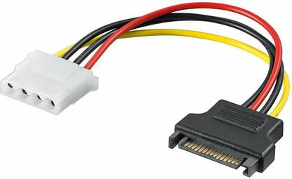 Mak World Reversible USB 2.0 0.14 m SATA 15 Pin Male Power to 4 Pin Molex Female Converter SATA to 4 Pin Molex Cable
