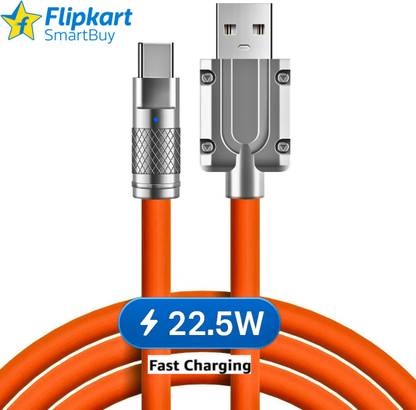 Flipkart SmartBuy USB Type C Cable 2 A 1 m 5X Thick Cable USB Type C 22.5W Fast Charging Type C Data Cable, Android Auto Car Cable for Quick Charging/Fast Charging Cable