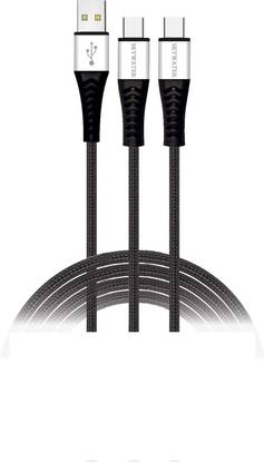 SKYWATER USB Type C Cable 2.4 A 1 m Metal Braided 941 2 in 1 dual type c cable