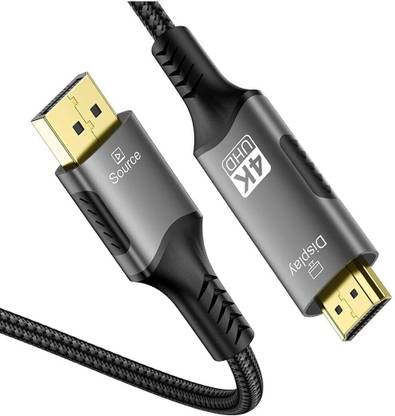 Etzin Thunderbolt Cable 2 m 4K DisplayPort to HDMI Cable 2 Meter, 2K@120Hz, 4K@30Hz Unidirectional [Gold-Plated, Braided,
