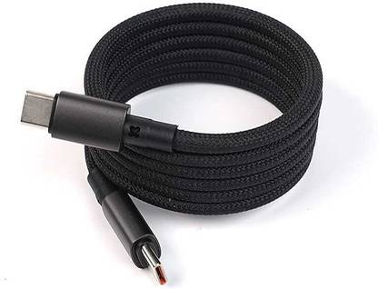 SUPERFLASH Type C 20 A 2 m Featuring a black braided design that coils without tangling 240W USB-C TO C CHARGING CABLE (Woven Design)