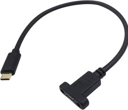 TECHGEAR Type C 0.2 m USB C Extension Cable Short, USB C Panel Mount type c Extender Cable