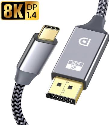 microware Type C 1.5 m USB C To DisplayPort 1.4 Cable Adapter 8K 60Hz DisplayPort Interface Adapter Converter Type C To DP 1.4 Cable Aluminum Alloy Shell Display Adapter For Monitor Projector