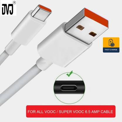 DVJ Type C 6.5 A 1 m FAST 6.5 AMP Oppo Reno 6 lite | Oppo A96 | Oppo K9X | Oppo find N| Oppo Reno 7 5G / A76, Oppo A58 | Oppo A77S | Oppo A57e | Oppo A57s | Oppo Reno 8 4G / Oppo Reno 8 Z | Oppo A77 4G |Oppo A97 | Oppo Reno 8 lite | Oppo K10 5G Oppo A77 | Oppo A57 4G /Reno 7 lite| Oppo F21 Pro 5G | Oppo F21 Pro | Oppo Reno 7 | Oppo K10 | Oppo A96 / Reno 7 Z 5G | Oppo Pad | Oppo A76 Oppo Reno 6 lite | Oppo A96 | Oppo K9X / Oppo find N| Oppo Reno 7 5G | Oppo A16K | Oppo F19s| Oppo Reno 6 Z | Oppo A58x / A36 | Oppo A54s | Oppo K9s | Oppo A16s | Oppo A16 | Oppo A95 5G /Oppo A94 5G | Oppo Reno 5 Z | Oppo A74 | Oppo F19 | Oppo find X3 Pro /A76, Oppo A58 | Oppo A77S | Oppo A57e | Oppo A57s | Oppo Reno 8 4G / oppo reno 1/2/3/4/5/6/7/8 AND one plus 6/6t/7/7t/8/8t/9/9r/9t/10/10r/10 /One Plus 9 Pro / 8T / Nord 2 / 9 / 8 Pro / 8 Pro / 8 7T Pro. / 7T / 7 Pro / 7 / 6T / Realme 6|6 Pro | 7 | 7i | 8| 8i | C3 | C11 | C15 | C21 | C25s | Narzo 20 Pro|Narzo 30|30 Pro & ALL VOOC / SUPER VOOC / DART/ FLASH SUPPORTED