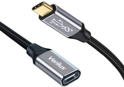 Verilux Type C 2 A 2 m Type C Extension Cable (Gen 2/10Gbps), USB 3.2 Type C Male to Female
