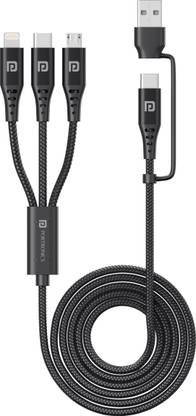 Portronics Type C 2 A 1.5 m Konnect J9 3-in-1 (Type C + 8Pin + Micro USB)