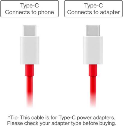 WATTBOY Type C 1 m OnePlus DASH/SUPERVOOC Type-C to Type-C Cable 150 cm