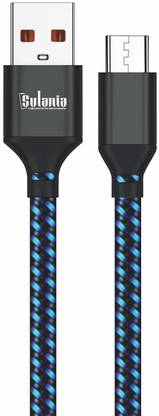 Sulania Type C 5 m 3.5 AMP USB to Micro Braided Charging Cable | Durable and High-Performance Cable for Tablets and Smartphones |Data Transmission, and Data Syncing Across All Compatible Devices