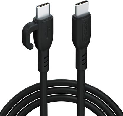 Portronics Type C 3 A 1 m Konnect Core 3 60W Type C to Type C Fast Charging Cable Cable, Cable Hook