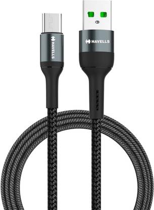 HAVELLS Type C 2 A 2 m USB Star- Braided Type A to Type C Data Cable 65W, 6A (AHNREHB000)