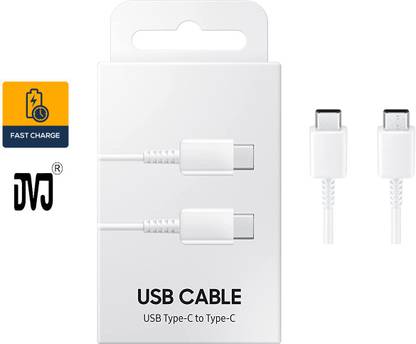 DVJ Type C 2 A 1 m CERTIFIED TYPE C TO TYPE C (C2C DATA CABLE) FOR SAMSUNG Galaxy S23 Ultra / Galaxy S23 | S23+ / Galaxy A54 5G / Galaxy S22 , S22 ULTRA / Galaxy Z Fold4/ Galaxy Z Flip4 / GALAXY S10E / S20 FE / Note10/Note20/S20/S20+/S20 Ultra AND ALL S SERIES