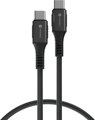 Portronics Type C 5 A 1.2 m Konnect 240C Type C to Type C 240W Max Output Fast Charging Cable