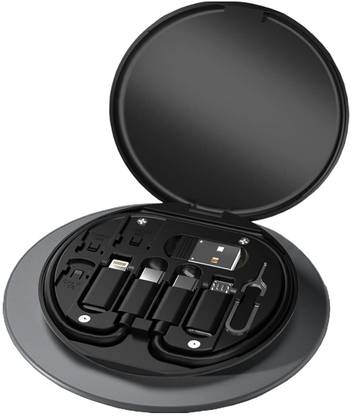 BASS BLING Type C 5 A 0 m copper Buy 60W USB Fast Charging Travel Cable Set Powerlink 9 in1 Functions Type C-C Cable Black Micro USB-A Convertor Phone Stand, Nano Sim Storage Space with Sim Tool