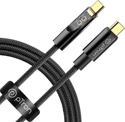 PTron USB Type C Cable 6 A 1 m Unbreakable Nylon Braided Pace