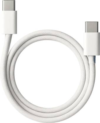 Flipkart SmartBuy Type C 3 A 1 m Cotton Braided 25W Watt Super Fast Charging Type C to Type C Cable Compatible with Samsung Type C Phones | Type C to Type C Cable | C to C Cable | Type C Cable for Samsung | Smartbuy Original | Fast Charging cable type c | c to c type cable | c type cable | Samsung Type C Charger C to C Cable Fast Charging (Compatible)