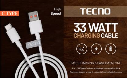 Tecno Type C 1 m 33 Watt Cable Model no. C033-C
