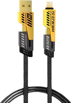 ULTRADART USB Type C Cable 6 A 1 m Braided 4 in 1 65W PD/Quick Charging Cable Compatible for i-phone & Android with MFI Certified DC140