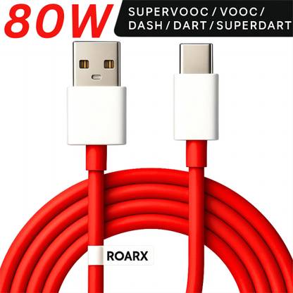 RoarX USB Type C Cable 8 A 1 m TPE 80W Compatible Data Sync Fast Charging Cable Supports Dash/Warp Charging