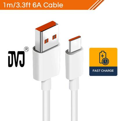 DVJ USB Type C Cable 2 A 1 m FAST CHARGING 6 AMPERE SUPER FAST TURBO CHARGE SUPER FAST TYPE - C DATA CABLE FOR ALL SMART PHONE AND Xiaomi Turbo Charger Cable 6A USB Type-C Cable Fast Charging For Mi 10T 10 Pro 5G Black Shark 3S Redmi 9 9C 9A K30i K40 Xiaomi Ml XIAOMI Redmi Poco M2 Pro/Note 7 pro/Note 9 Pro/Note 8, XIAOMI 11i/ Mi 11X/ Mi 11 Lite/Mi 11X Pro/Mi 11 Lite NE 5G, Ml XIAOMI Redmi Poco M2 Pro/Note 7 pro/Note 9 Pro/Note 8, XIAOMI Note 9 Pro/Note 8 / Note 7 / Mi A1 / Mi A2 /Mi A3, XIAOMI 9 10 11 Pro 9Se CC9 Pro Note 10 Lite, XIAOMI MI 10T Pro 5G 10i Poco X3 Note 9 10 K30 Ultra, XIAOMI MI REDMI Note 12 pro max/Note 11 pro/Note 10 pro, Poco X4 Pro 5G Charger, Poco F3 / Poco X3 Pro / Poco M2 Pro / Poco F3 GT, XIAOMI K50i/K20/K20 Pro/Mi 12 Pro/11X Pro/11X/11 Lite NE, POCO series: POCO F3; POCO M3; POCO X3 GT; POCO F4 GT, Redmi series: Redmi 9T; Redmi Note 9T; Redmi 10 2022; Redmi 10 Prime 2022 (India); Redmi Note 10 Pro; Redmi Note 11S; Redmi Note 11 Pro+ 5G SUPER FAST CHARGING DATA CABLE