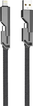 RoarX USB Type C Cable 13 A 1 m Braided 4 in 1 65 Watt Fast Charging Cable Compatible for- & Android with MFI Certified (1 Meter)