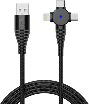 Dubstep USB Type C Cable 1 m Blaze Trinity 50W 3-in-one USB-A to Type-C + MicroUSB + Type-L Fast Charge Cable