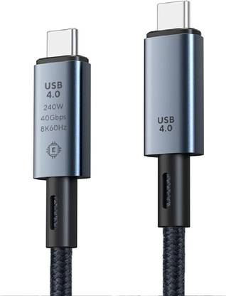 microware USB Type C Cable 1 m Nylon Braided USB C 240W Fast Charging Cable with 8K@60Hz 40Gbps Data Transfer USB C Cable