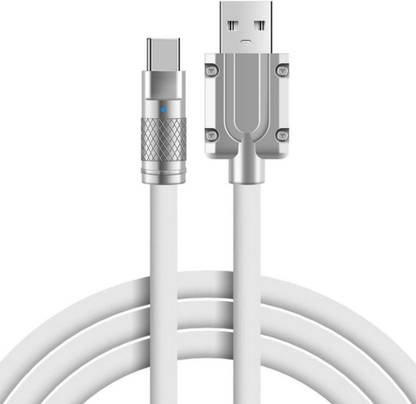 AJ CREATIVE USB Type C Cable 1.2 m Liquid Silicone 6A Metal 120W Fast Charging Cable For Mobile, Tablet, Laptop, Camera With SuperDart, SuperVOOC, Dash, Dart, Flash Charge, Quick Charging Support