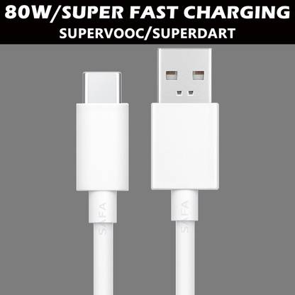 Safa USB Type C Cable 8 A 1.03 m 80W_SUPER FAST CHARGING CABLE SUPPORT SUPER VOOC, SUPER DART, FLASH, TURBO