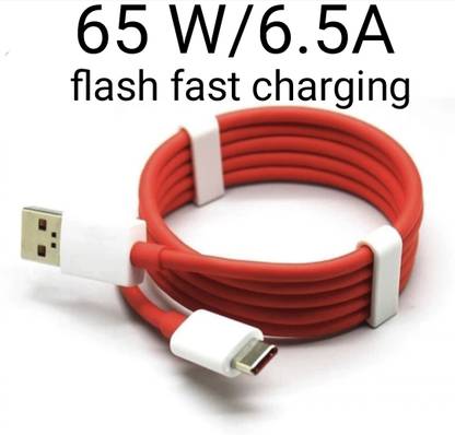 ECODE USB Type C Cable 1 m USB Type C Cable 6.5 A 1 m 65W-10W/6.5A VOOC/WARP/DASH/DASH/SUPERVOOC/SUPERDART CHARGER CABLE (Compatible with OPPO/REALME/ONEPLUS, VOOC/DASH/WARP/DART CHARGING, Red)