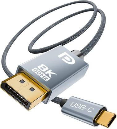 microware USB Type C Cable 1.5 m USB C to DisplayPort 1.4 Cable 6ft (2K 240Hz, 4K 144Hz, 8K 60Hz), Thunderbolt 3/4 to DP Cord